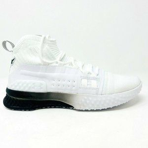 Under Armour Project Rock Delta White Black Mens Basketball Sneakers 3020788 102